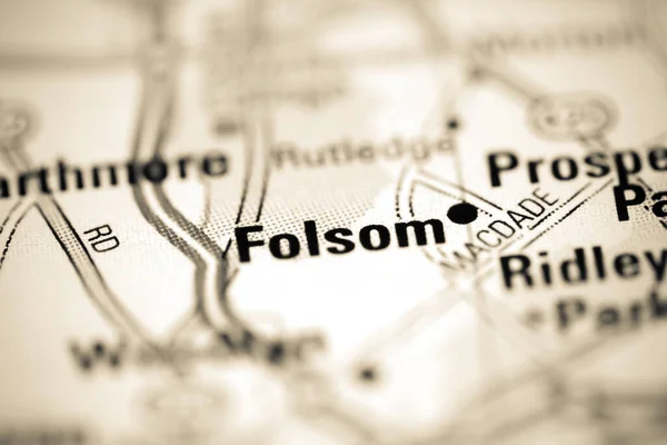 Folsom on a geographical map of USA