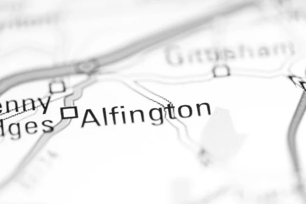 アルフィントン 地理地図上のイギリス — ストック写真