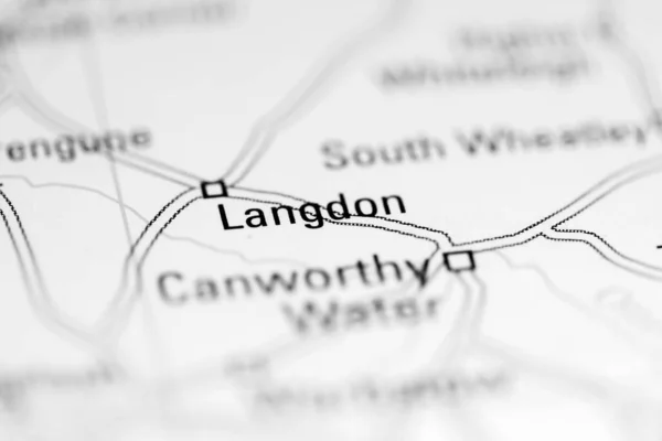 Langdon Zjednoczone Królestwo Mapie Geograficznej — Zdjęcie stockowe