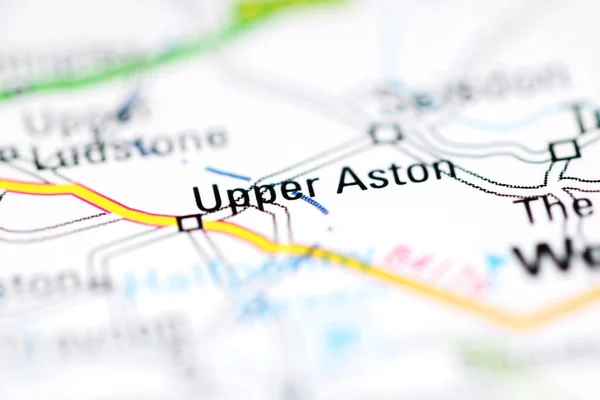 イギリスの地理地図上の上のアストン — ストック写真
