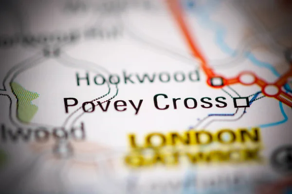 Povey Cross Reino Unido Sobre Mapa Geografia — Fotografia de Stock