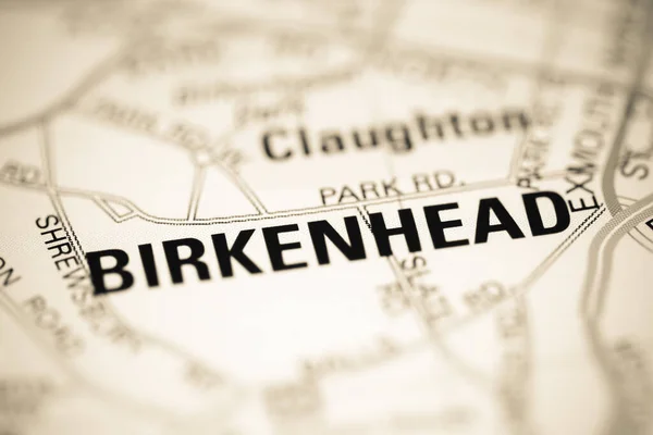 Birkenhead Una Mappa Geografica Del Regno Unito — Foto Stock
