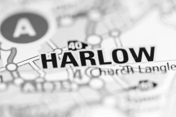 Harlow Royaume Uni Sur Une Carte Géographique — Photo