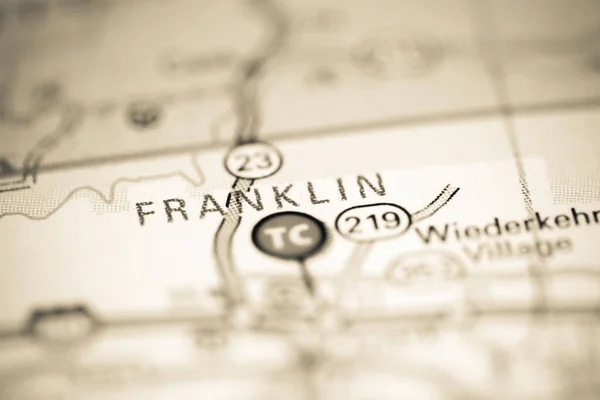 Φράνκλιν Αρκάνσας Ηπα Χάρτη Γεωγραφίας — Φωτογραφία Αρχείου