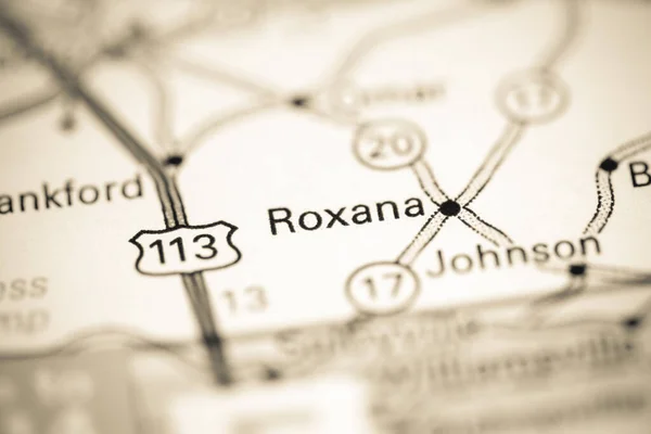 Roxana. Delaware. USA on a geography map