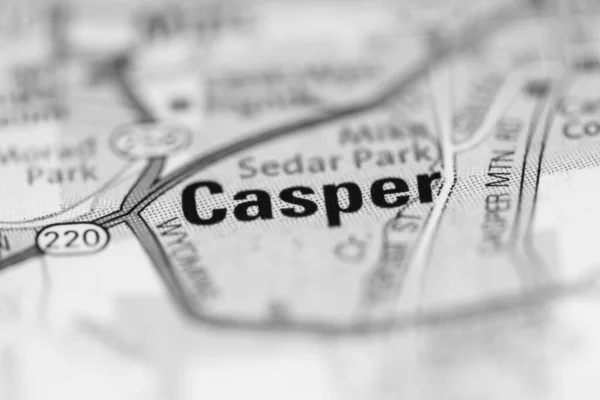 Casper on a map of the United States of America
