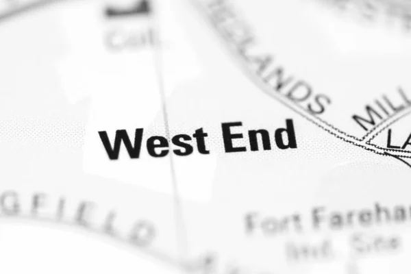 West End Egyesült Királyság Földrajzi Térképén — Stock Fotó