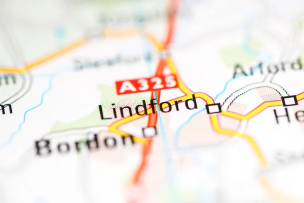 Ліндфорд Велика Британія Географічній Карті — стокове фото