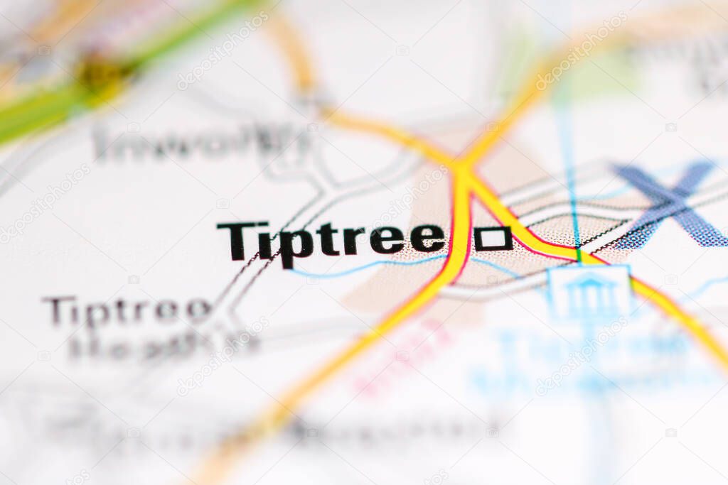 Tiptree. United Kingdom on a geography map