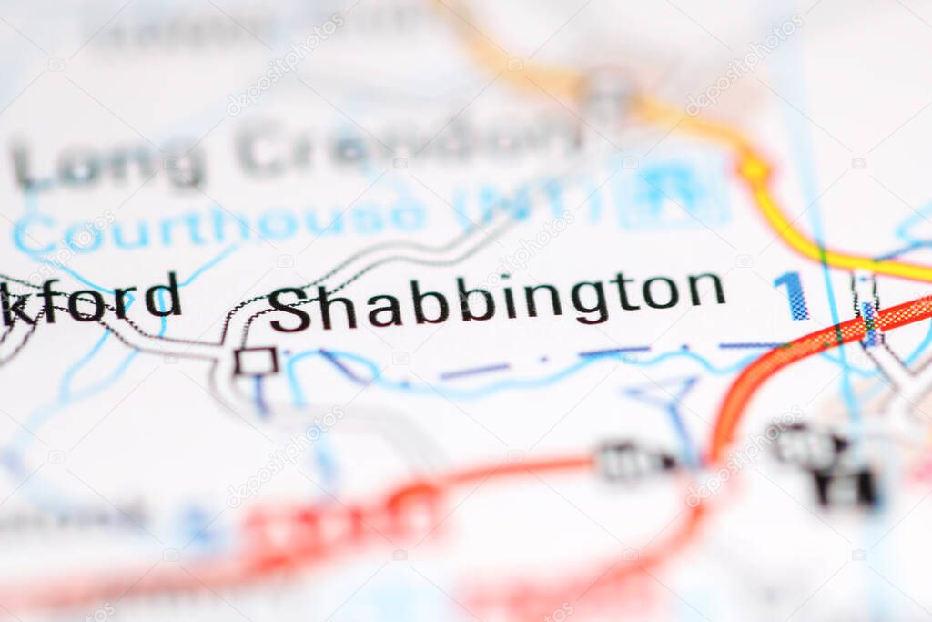 Shabbington. United Kingdom on a geography map