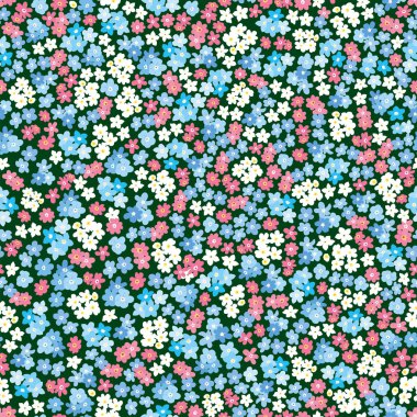 Sahada pürüzsüz, canlı, unutma beni çiçekleri var.