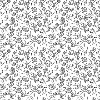 Kusursuz Sonsuz Komik Kıvrımlar ve Kıvrımlar Şablonu. Hediye Paketi ya da Davet Şablonu. El Kaplama Sanatı Arkaplanı. Siyah ve Beyaz.