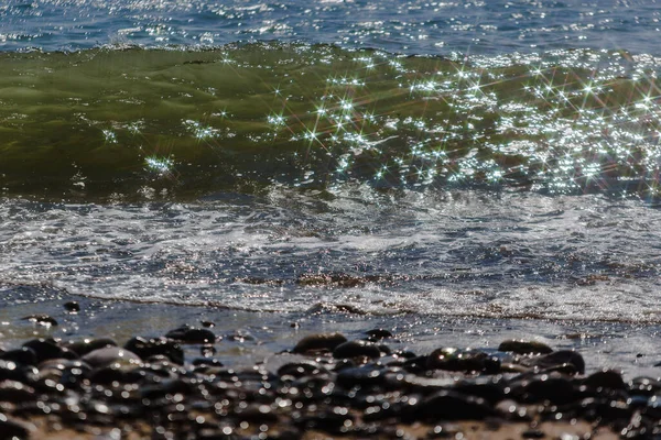 Солнечный Свет Виде Звезд Морской Волне Морские Волны Время Серфинга — стоковое фото