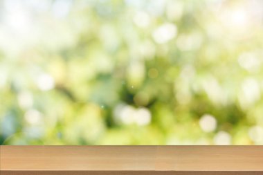 Soyut dairesel doğada ahşap masa veya sayaç boş üst