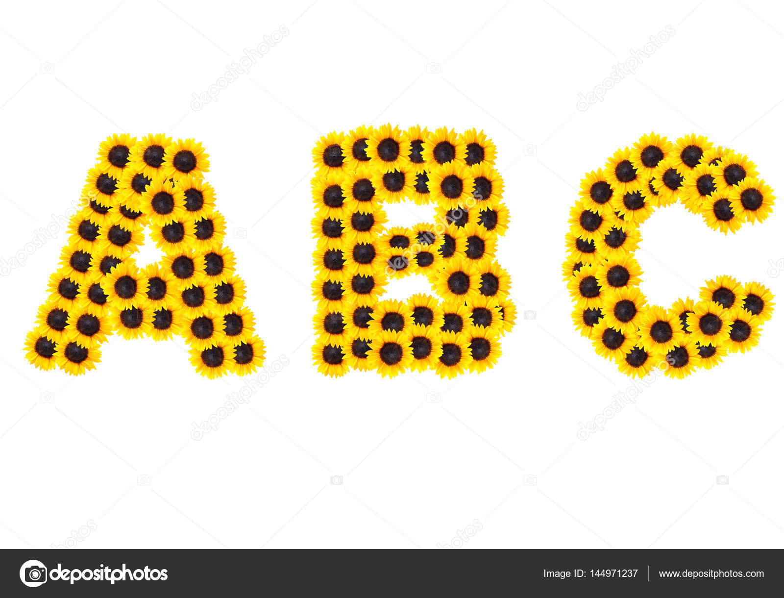 Letter ABC alphabet with sunflower. — Stock Photo © TuiPhotoEngineer