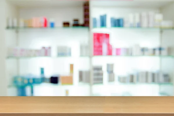 Wazig geneeskunde kabinet en winkel geneeskunde en farmacie drugstor — Stockfoto