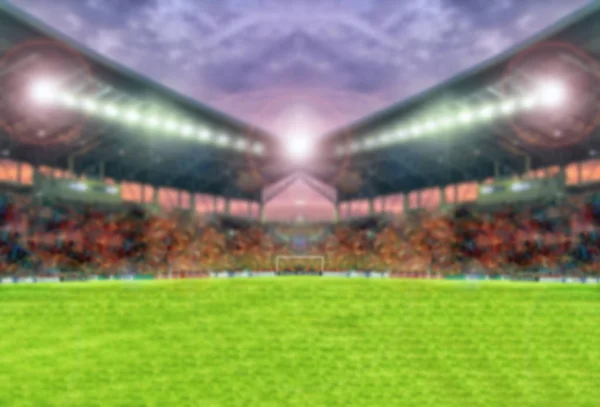 Blurry of football stadium and stadium arena soccer field champi — Stock Photo, Image