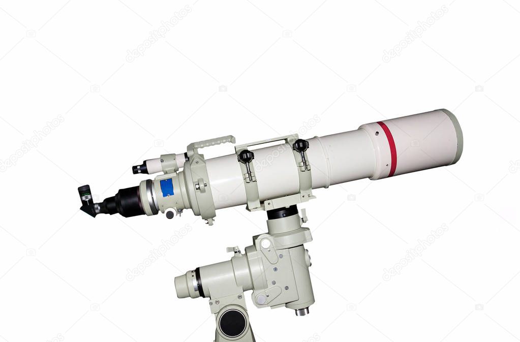 Telescope isolated on white background with clipping path