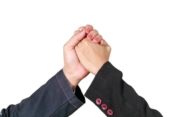Üzletasszony ázsiai kézfogás és kézzel úgy együtt elkülönítése — Stock Fotó