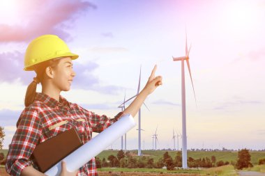 çalışma ve planları w holding portre kadınların Asya mühendisi