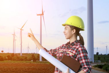 çalışma ve planları w holding portre kadınların Asya mühendisi