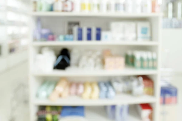 Blurry medicine cabinet and store medicine and pharmacy drugstor — Stock Photo, Image