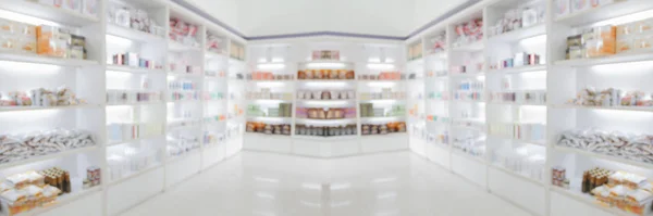 Panorama tıp kabine ve mağaza tıp ve eczacılık dru üzerinde — Stok fotoğraf