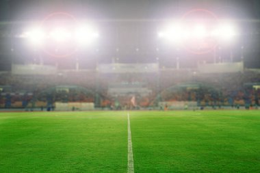  Futbol ve futbol stadyumunun arka plan, yumuşak focu için bulanık