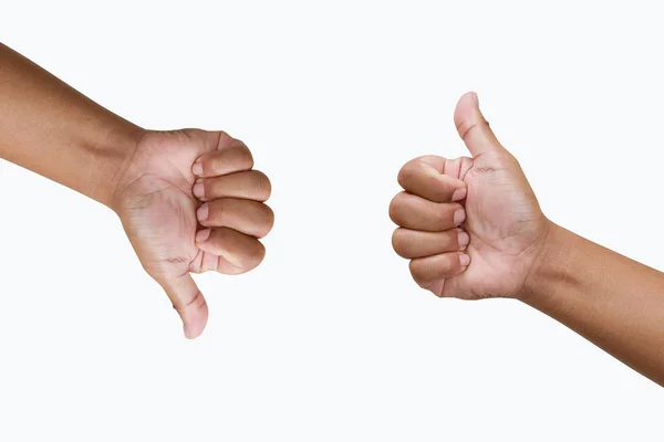 Thump up hand sign isolated on white — Stock Photo, Image