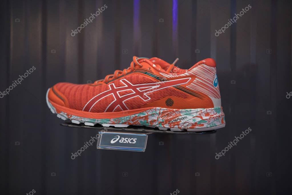 Nakhonratchasrima,Thailand, August 06, 2017: Asics shoes sports running at Asics stores are located all over the world
