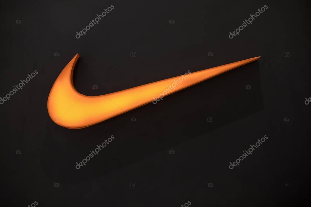 Nakhonratchasrima,Thailand, NOV 16, 2017: Nike logo. Nike is a global sports clothes and running at Nike stores are located all over the world