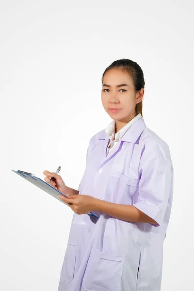 Farmacéutico químico y médico médico mujer asiático con stethosco —  Fotos de Stock