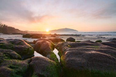 Galiçya sahilinde gün batımı