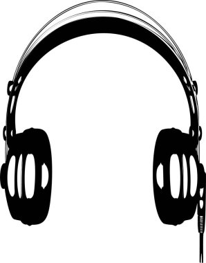 Beyaz arkaplanda kulaklık vektör illüstrasyonu