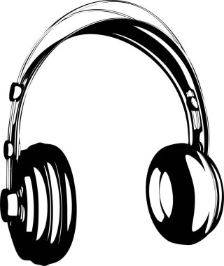 Beyaz arkaplanda kulaklık vektör illüstrasyonu
