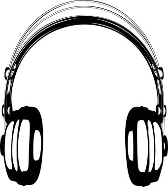 Beyaz arkaplanda kulaklık vektör illüstrasyonu