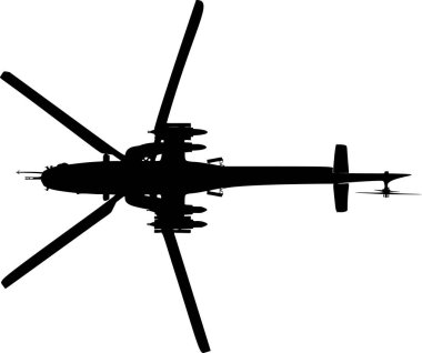 Beyaz arka planda askeri helikopter vektör çizimi