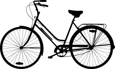 Klasik bisiklet silueti vektör çizimi