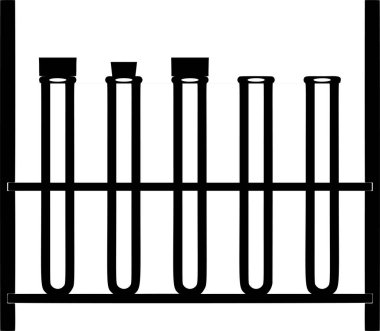 Test tüpleri raf vektör illüstrasyonu