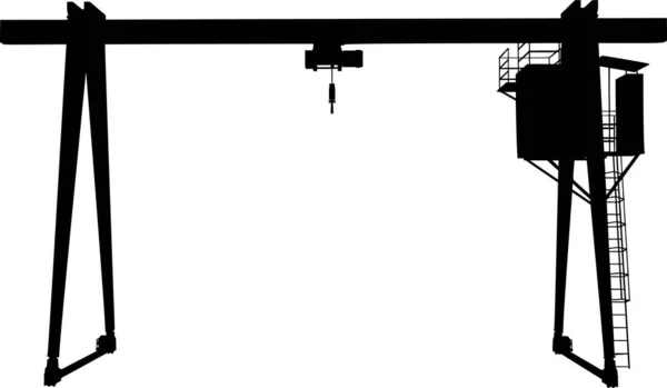 Ilustrasi Vektor Crane Gantry Pada Latar Belakang Putih - Stok Vektor