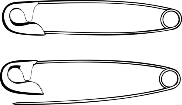 Beyaz arkaplanda güvenlik iğneleri vektörü