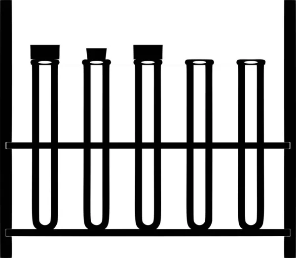 Tubos Ensaio Rack Vetor Ilustração —  Vetores de Stock