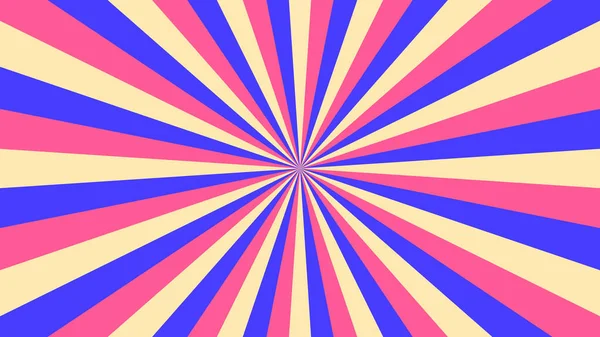 Soyut yıldız patlaması arka planında pembe, mavi, sarı, kırmızı ışınlar. Sancak vektör illüstrasyonu.