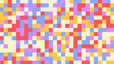 Sarı, mor, kırmızı, turuncu ve pembe çokgenli soyut geometrik arkaplan.