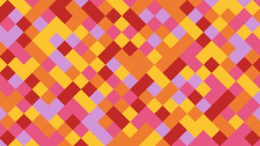 Kırmızı, pembe, mor, turuncu ve sarı çokgenli soyut geometrik arkaplan.