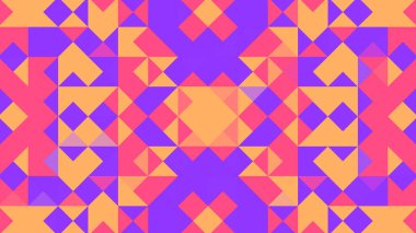 Kırmızı, turuncu ve mor çokgenli soyut geometrik arkaplan.