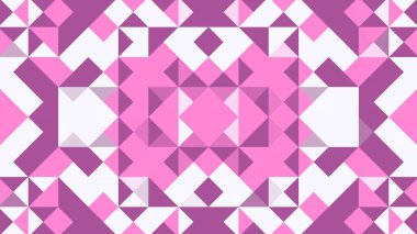 Mor, beyaz ve pembe çokgenli soyut geometrik arkaplan.