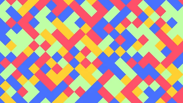 Fondo Geométrico Abstracto Con Polígonos Rojo Amarillo Azul Verde Púrpura — Vector de stock