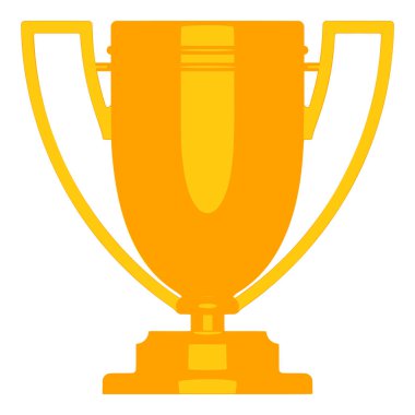 Altın kupa, ödül, düz stil vektör illüstrasyonu