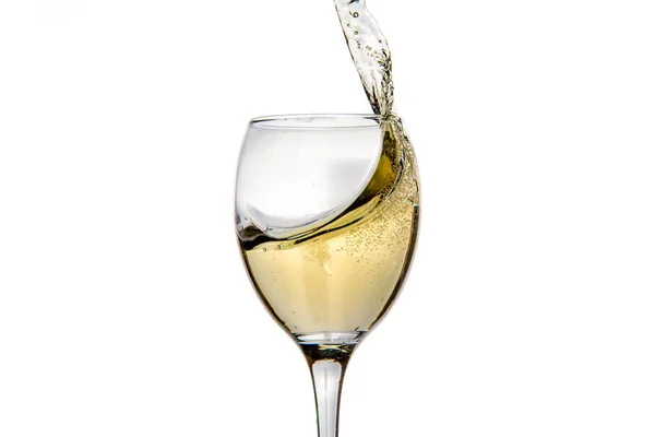Borospohár fröccsenő csepp pezsgő — Stock Fotó